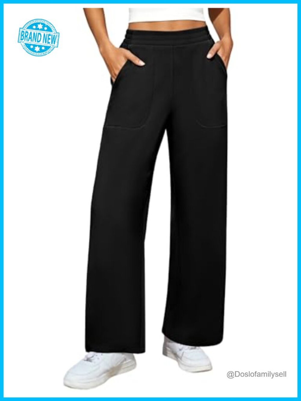 Wide Leg High Waist Dress Pants with Zipper Pockets Palazzo Trousers